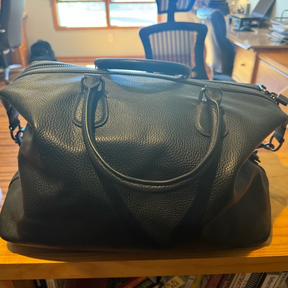 Coach black overnight bag